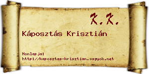 Káposztás Krisztián névjegykártya